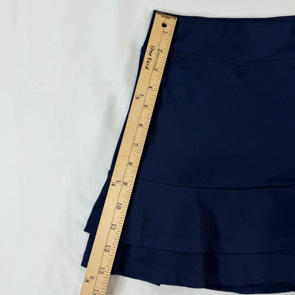 Grand Slam Performance Navy Blue Ruffle Tennis Skort Womens S Pocket Athletic